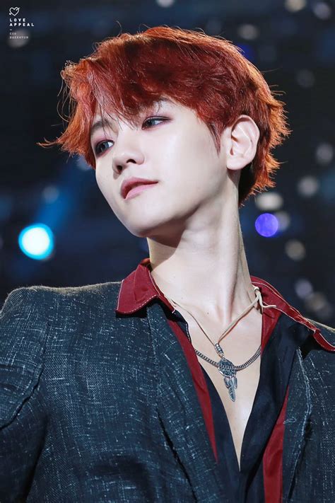 Baekhyun Looks So Cool With Red Hair Kpop Exo Exo Baekhyun Kaisoo