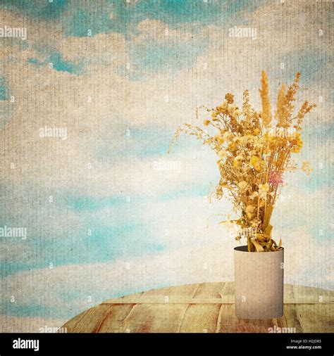 textured old paper background with flower Stock Photo - Alamy