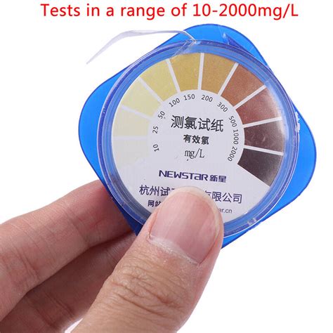 Roll Chlorine Test Paper Strips Range Mg Lppm Color Chart