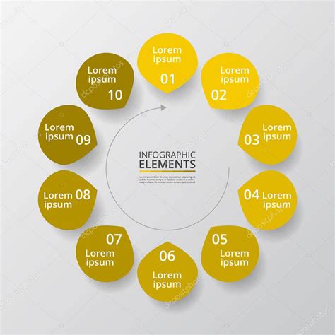 Elementos De Diseño Infográfico Para Sus Datos Empresariales Con 10 Opciones Piezas Pasos O