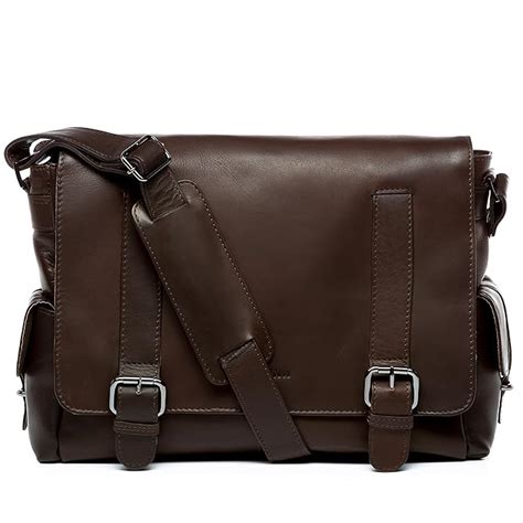 FEYNSINN Borsa Messenger Vera Pelle ASHTON Grande XL Tracolla Laptop