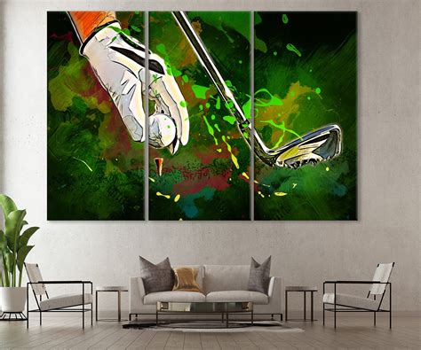 Golf Canvas Golf Wall Art Golf Print Golf Room Decor Golf Etsy