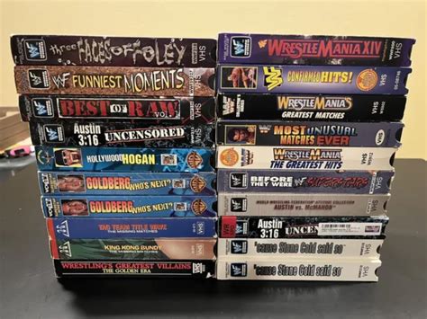 Wwf Wcw Vintage Vhs Lot Of Tapes Austin Hogan Coliseum Video