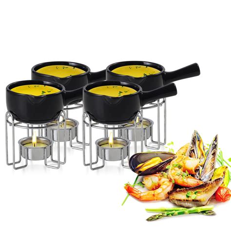 Artestia Butter Warmer For Seafood Set Of 4 Ceramic