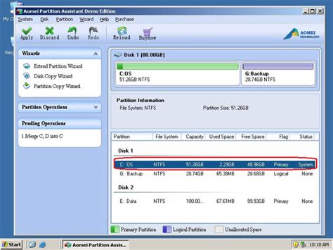 Wie füge ich Partitionen in Windows Server 2008 2003 und Windows XP