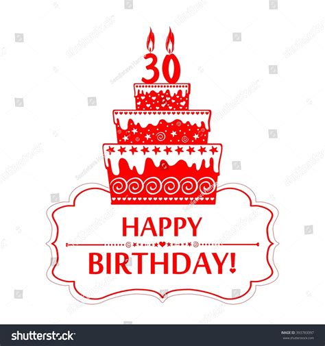30 Years Anniversary Happy Birthday Card 스톡 일러스트 393783097 | Shutterstock