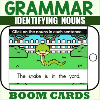 Identifying Nouns Boom Cards By The Connett Connection TPT