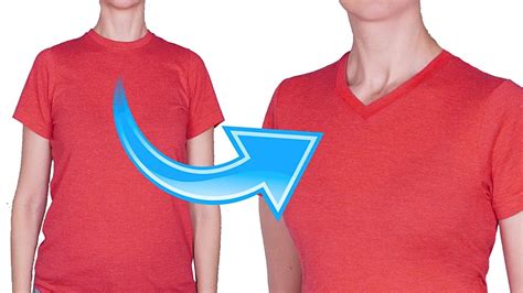 How To Transform A Crew Neck T Shirt To V Neckline Easily YouTube