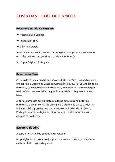 Os Lusíadas Resumo - Resumo Completo de Os Lusíadas: Saiba Mais Sobre a Obra (Português) em ...