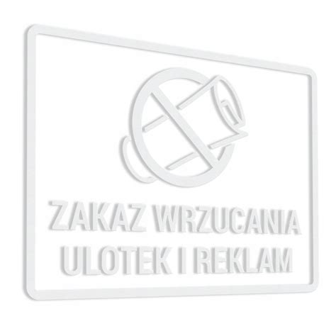 Naklejka Zakaz Wrzucania Ulotek I Reklam X