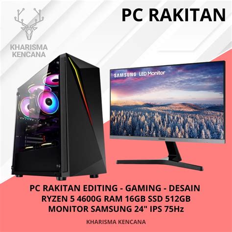 Jual Pc Rakitan Gaming Editing Desain Ryzen G Ram Gb Ssd Gb