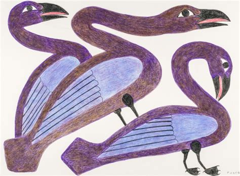 LONG NECKED BIRDS Feheley Fine Arts Inuit Art Gallery