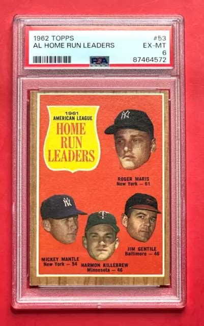 Topps Al Home Run Leaders Maris Mantle Killebrew Gentile Psa