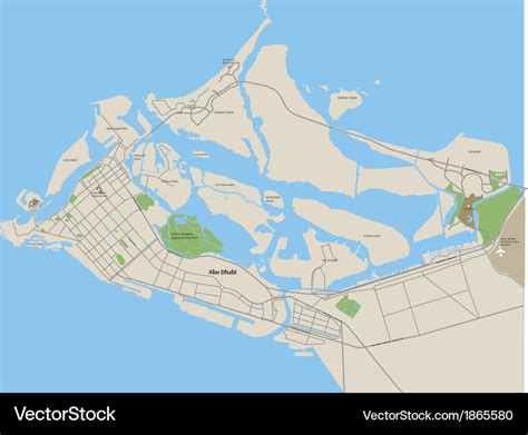 Abu Dhabi Map Royalty Free Vector Image VectorStock