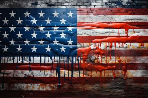 Premium Photo | American Flag in Urban Graffiti Art