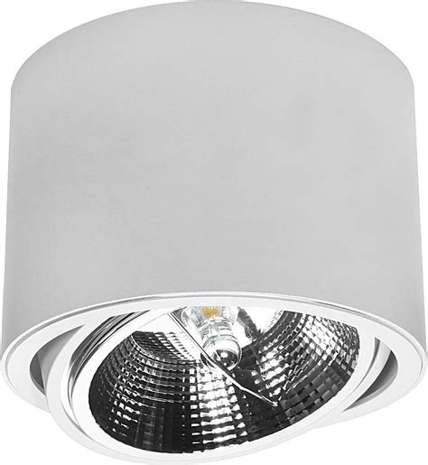 Decorativi Lampa Sufitowa Walec Natynkowa Biała Okrągła Ar111 448