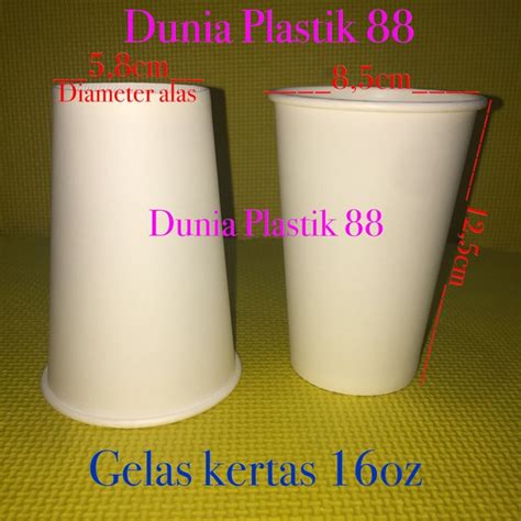 Jual Isi50PCS Gelas Kertas Foam PAPER CUP POLOS 16oz Putih Kopi Teh Hot Panas GELAS SAJA