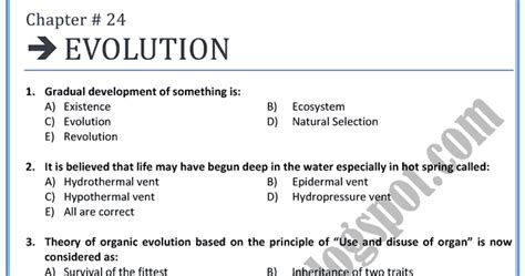 Adamjee Coaching Biology Mcqs Xii Evolution Mcqs