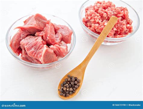 Raw Uncooked Meat Food At White Background Stock Photo Image Of White