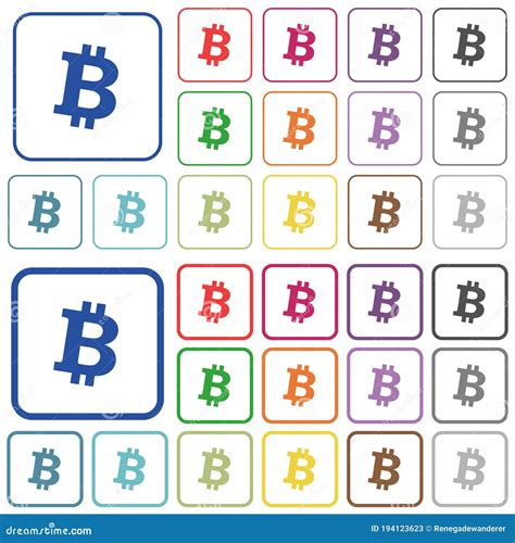 Criptodivisa Digital Bitcoin Delineado Iconos De Color Plano