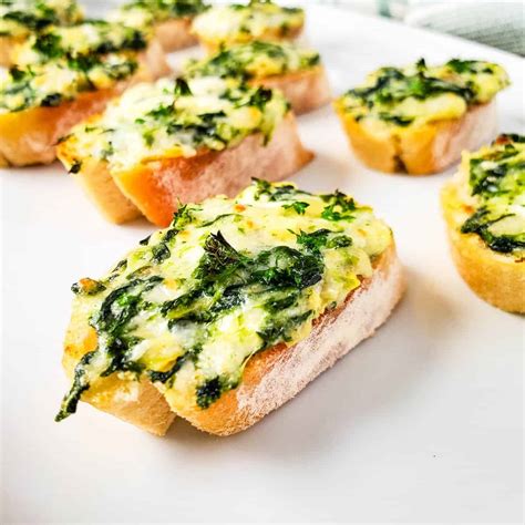 Spinach and Artichoke Crostini - A Crazy Family