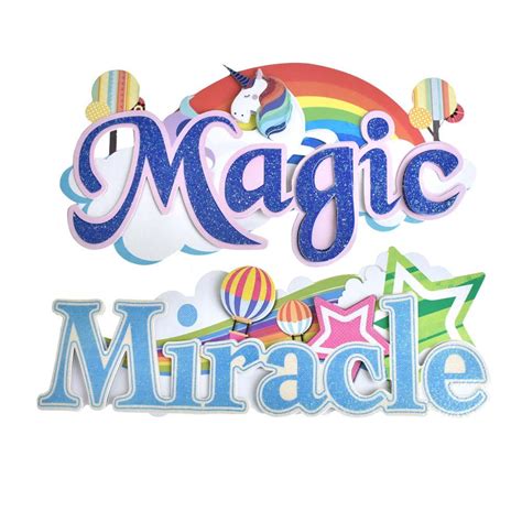 Magic And Miracle Word Art Stickers 5 12 Inch 2 Piece