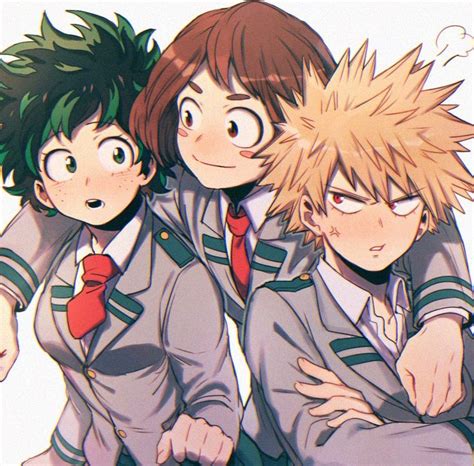 Boku No Hero Academia Uraraka Ochako Midoriya Izuku Bakugou Katsuki Genderbend