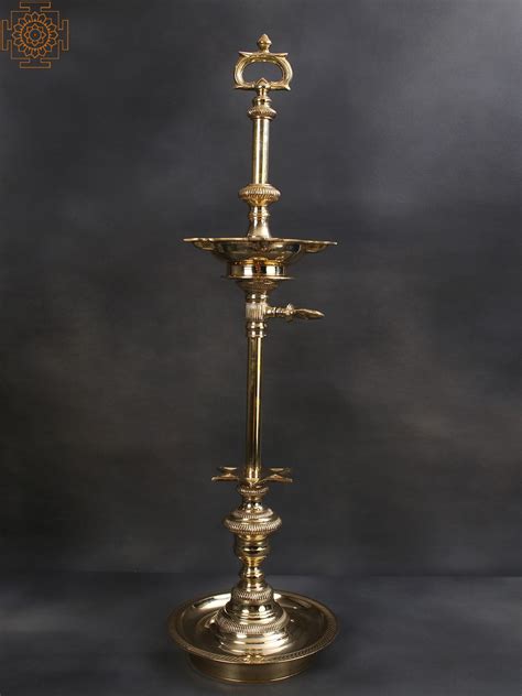 38" Large Ritual Pooja Lamp (Kuthu Vilakku) | Bronze | Exotic India Art