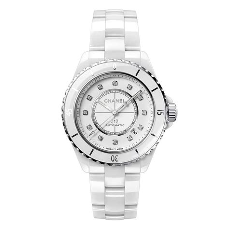 Chanel J12 White Ceramic Diamond Watch H5705 for $7,380 • Black Tag Watches