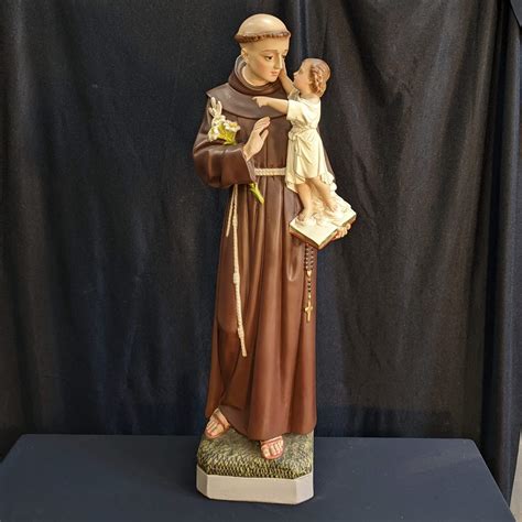 larger size religious statue  st anthony  padua sold antique
