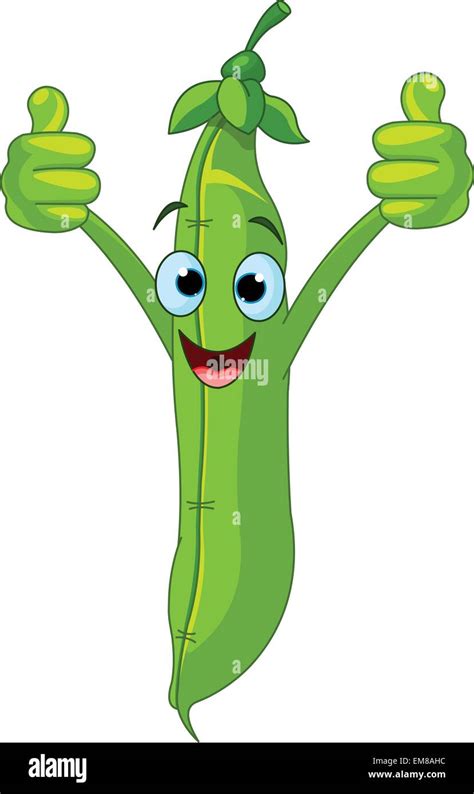 Garden Peas Character Giving Thumbs Up Stock Vector Image Art Alamy