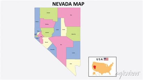 Nevada map. district map of nevada in 2020. district map of nevada wall ...