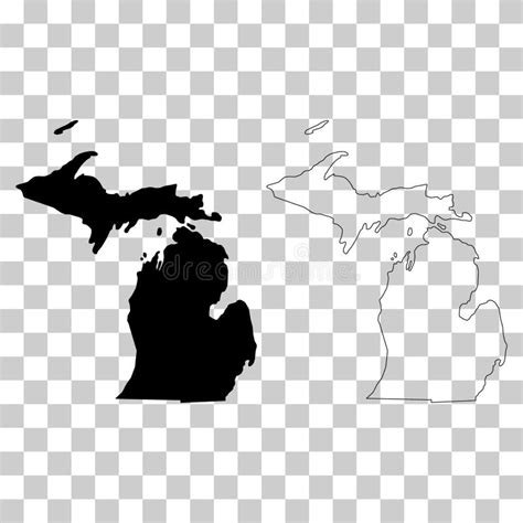 Set Of Michigan Map United States Of America Flat Concept Icon Vector