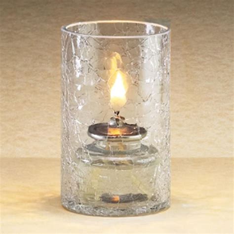 Sterno Clear Crackle One Piece Glass Liquid Candle Holder