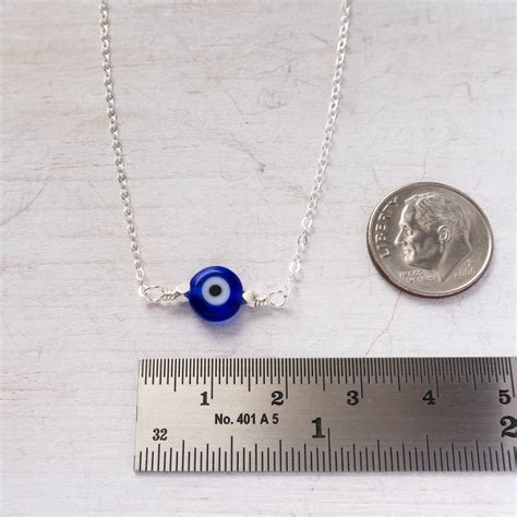 Evil Eye Necklace Sterling Silver Blue Evil Eye Choker Protection