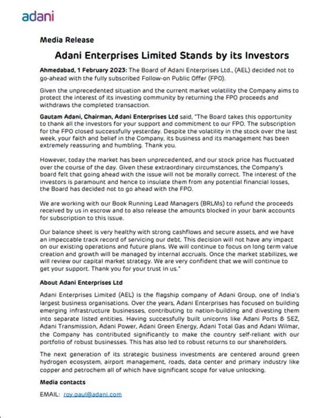 MUMBAI NEWS On Twitter Breaking Adani Enterprises Not To Proceed