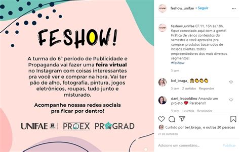 Publicidade E Propaganda Unifae Realiza Feira Virtual No Instagram