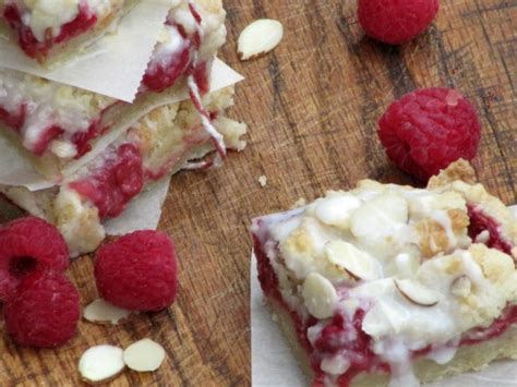 Raspberry Almond Shortbread Bars Pinecones And Acorns