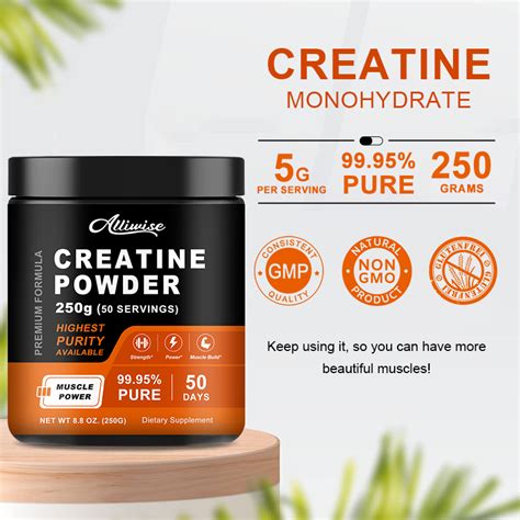 Alliwise Creatine Monohydrate Powder Nutritional Supplements For Pre Workout Muscle Building