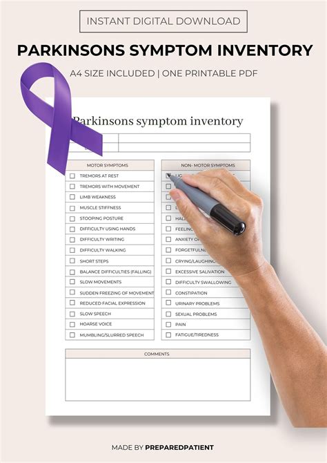 Parkinsons Symptom Tracker Checklist Parkinsons Management Parkinson