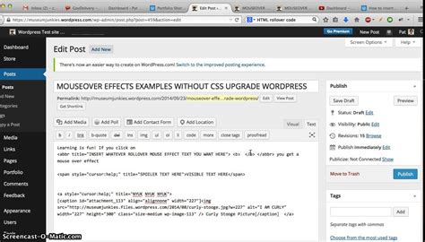 Mouse Over Effects Without Css Wordpress Upgrade Youtube