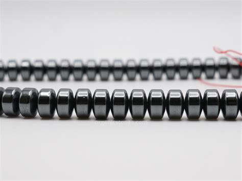 Hematite Smooth Rondelle Beads Strand 10mm Organic Stones