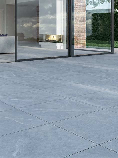 Roca White Slate Effect Outdoor Porcelain Paving Slabs 900x600mm