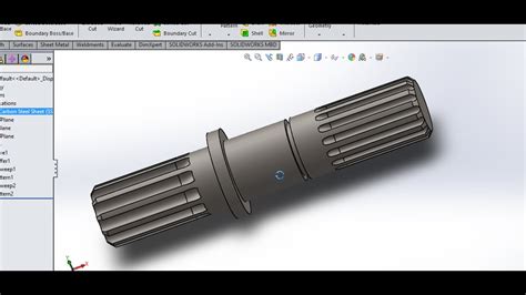 Spline Shaft Design In Solidworks Spline Shaft Drawing Youtube