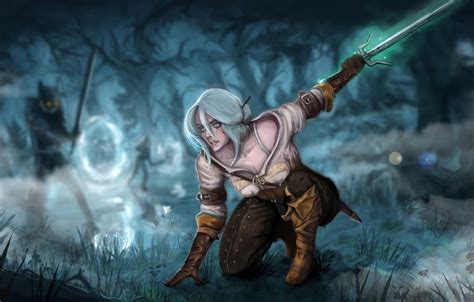 Wallpaper Girl The Game Sword The Witcher Wild Hunt The Witcher