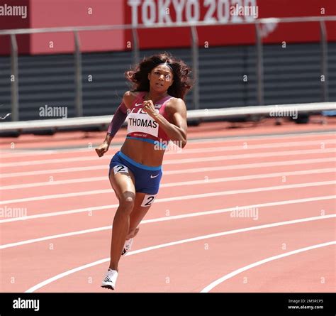 Gabrielle Thomas (USA) competing in the Women's 200 metres at the 2020 ...