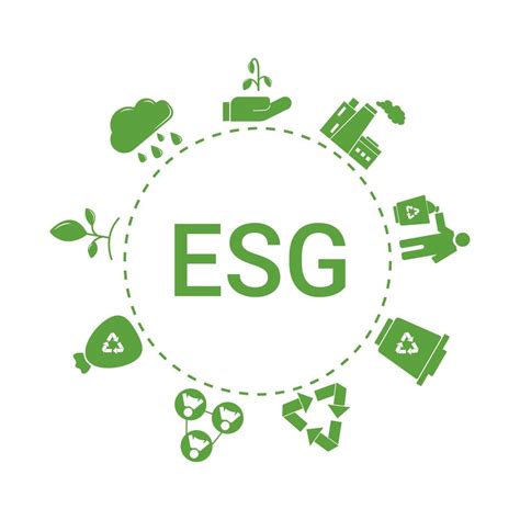 Environmental Social And Corporate Governance Banner With Green Icons Around 13373826 Vector