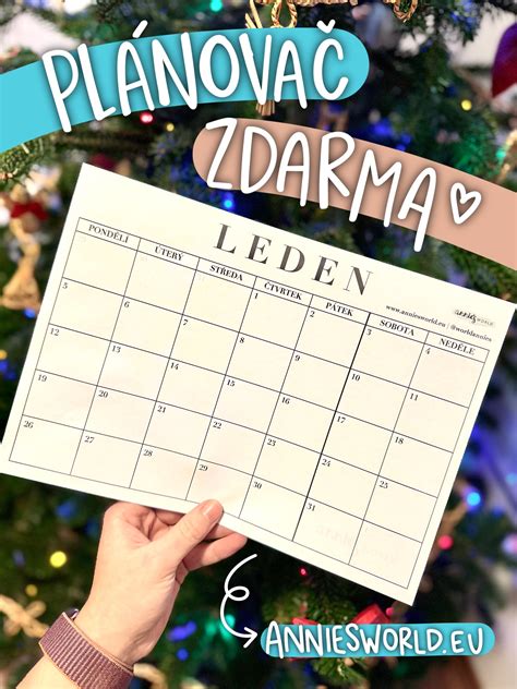 Plánovač na LEDEN 2026 ke stažení ZDARMA – annie's world