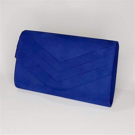 Emerson Royal Blue Suede Clutch Bag Karen Edell Millinery