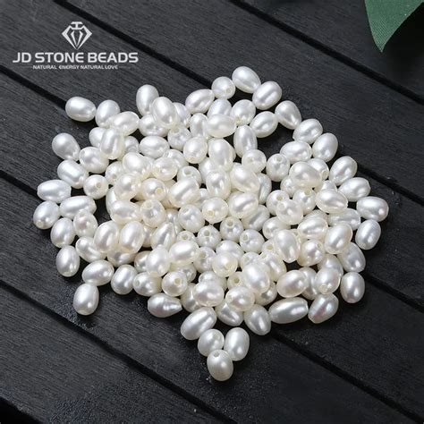 10 P S Lote Natural De Gua Doce P Rola Forma Arroz 4 5mm Contas 1